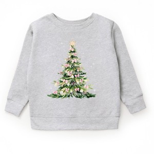 Watercolor Christmas Tree Sparkle - Toddler Graphic Sweatshirt and Youth Graphic Sweatshirt - 1 of 2