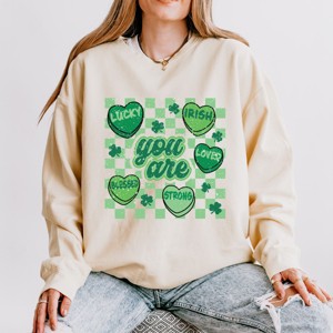Simply Sage Market Women's Lightweight Garment Dyed Graphic Sweatshirt St. Patrick's Affirmations - 1 of 4