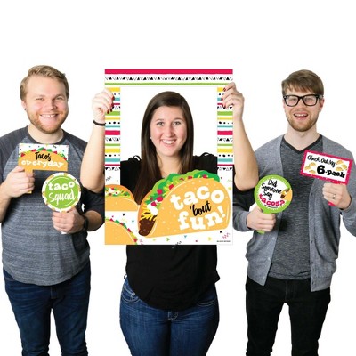 Big Dot of Happiness Taco 'Bout Fun - Mexican Fiesta Selfie Photo Booth Picture Frame and Props - Printed on Sturdy Material