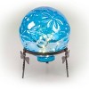 13" Glass Globe Décor with LED Light Blue - Alpine Corporation: Outdoor Reflective Sphere, AA Battery Compatible - 2 of 4