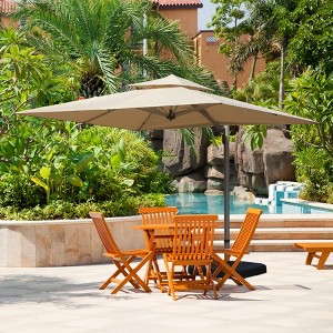 TiramisuBest 9ft Aluminum Cantilever Tilt Patio Umbrella with Center Pole - Lake Blue (Not Base) - 1 of 4