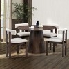5 PCS Space-Saving Design Dining Set, Round MDF Table and 4 Boucle Chairs, Rubber Wood Frame Chairs with Polyester Cushion-Baofuwish - 2 of 4