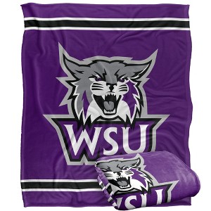 Weber State University Primary Logo Stripes Silky Touch Blanket White 50x60 - 1 of 4