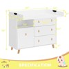 FUFU&GAGA White Baby Changing Table Storage Cabinet Leather Handles Multifunction Foldable Operating Table - image 3 of 4