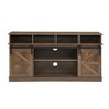 Wooakway 58"L 30"H 16"D Modern & Farmhouse Double Tier TV Stand Storage Cabinet with Sliding Barn door for TVs Up to 65" Living Rooms Apartment - 3 of 4