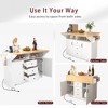 Grungis 55.7" Kitchen Island Cart with 2 Drop Leaf & 3 Drawers,Kitchen Island on Wheels with Power Outlet & Towel Rack,Island Table for Kitchen - 4 of 4