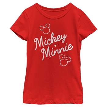 Girl's Disney Mickey and Minnie Retro Signatures T-Shirt