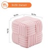 ChicFurnit Ottomans and Benches Square Ottoman Footstool Foot Rest Stool Corduroy Vanity Chair Bench for Living Room, Pink, 15.75"*15.75"*15.75" - 4 of 4