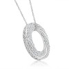 Pompeii3 5/8Ct Diamond Circle Pendant 10k White Gold Women's Necklace 1" Tall - 2 of 4