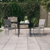vidaXL Patio Dining Set 3 Piece Garden Outdoor Lawn Yard Terrace Balcony Dining Dinner Table and Chair Seat Seating Furniture Gray and Black - 2 of 4