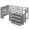 Whisen Modern Design Twin Size Loft Bed with Cabinet and Shelf - 3 of 4