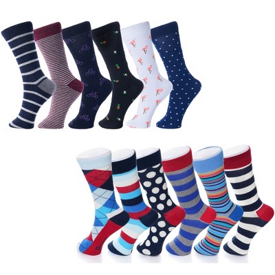 Alpine Swiss Mens Cotton 12 Pack Dress Socks Solid Ribbed Argyle Shoe ...