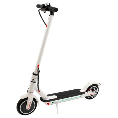 Topteng Folding Electric Scooter for Adult with Deck Light - 220lb Capacity, 21.8 Mile Range, 8.5" Wheels, White