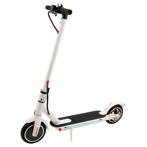 Topteng Folding Electric Scooter for Adult with Deck Light - 220lb Capacity, 21.8 Mile Range, 8.5" Wheels, White - 1 of 4