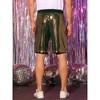 INSPIRE CHIC Men's Summer Elastic Waist Party Shiny Sequins Shorts - 3 of 4
