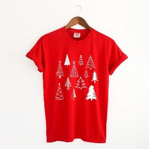 Simply Sage Market Women's Christmas Tree Botanical Short Sleeve Garment Dyed Tee - 1 of 4