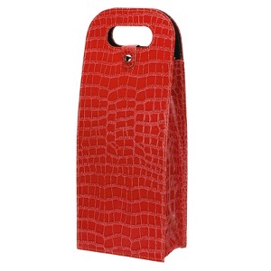 Unique Bargains Foldable Reusable PU Leather Wine Gift Bag for Picnic Party - 1 of 3