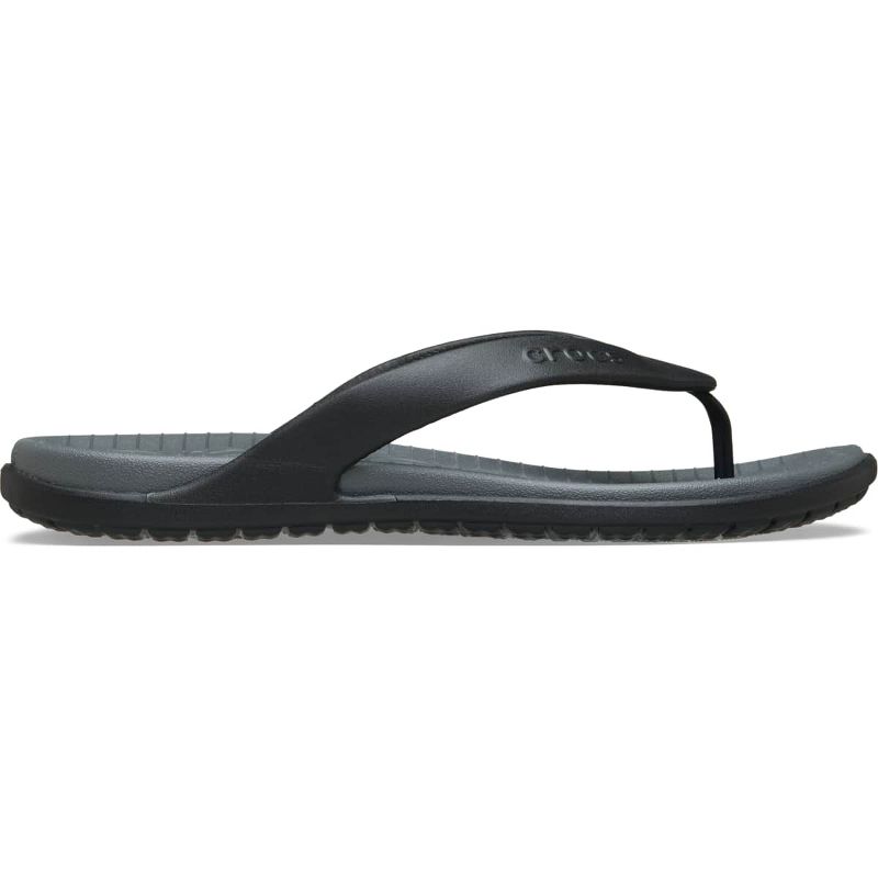 Crocs Men's Coast Flip Flop Sandals, Black/Slate Grey, M10