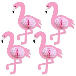 Beistle Tissue Flamingos, 10" x 7", (4/Pkg) Multicolored - 1 of 4