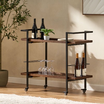 VYNXARIA BAR CART, Trolley Cart on Wheels with Storage for Living Room, Laundry,Garage,Bathroom