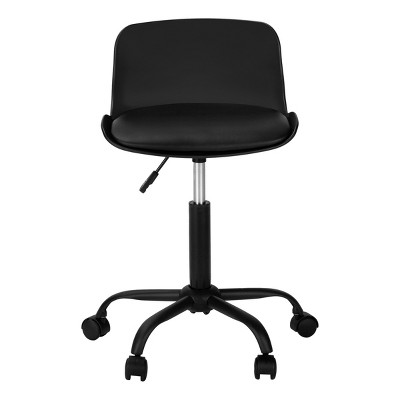 GlasFlength Task and Office Chairs Armless Office Chair Ergonomic Rolling Computer Desk Chair Work Chair for Office, Black, 18.5"*18.5"*25.5"