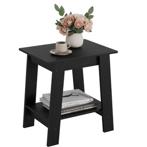 2-Tier Side Table with Storage Shelf, Small End Table/Nightstand for Living Room, Bedroom, Entryway, Farmhouse Style - 1 of 4