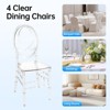 YIYIBYUS 4PC Clear Dining Chairs, Elegant Party Event Wedding Chairs - 4 of 4