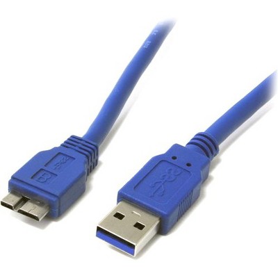 StarTech.com 1 ft SuperSpeed USB 3.0 Cable A to Micro B - Type A Male USB - Micro Type B Male USB - 1ft - Blue
