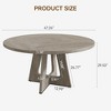 47" Round Dining Table Set for 4 to 6, Farmhouse Kitchen Table with Wooden Top and Pedestal Base - 2 of 4