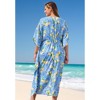 Swim 365 Women's Plus Size Ruched Caftan Cover Up - 3 of 4