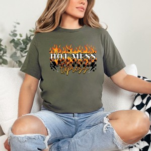 Simply Sage Market Checkered Hot Mess Express Short Sleeve Tee - 1 of 4