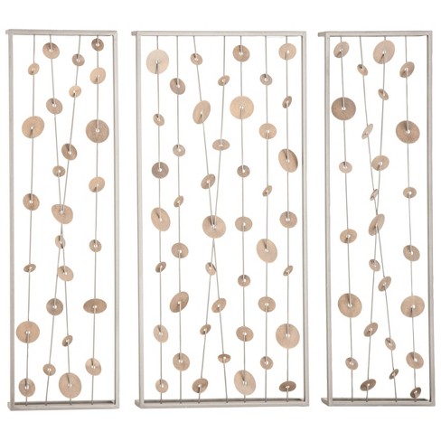 Set Of 3 Contemporary Beige Metal Wall Decor Olivia May Target - Gold Wall Decor Target