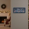 Merry Christmas Wall Sign 13 Inch Height White Blue Green MDF Holiday Decor by Melrose - 2 of 3