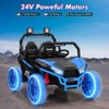 24V UTV for Kids, 2 Seater Ride-On Toy Electric Car, 24V Electric Off-Road UTV w/Remote Control, Safety Belt, Music & Light for Aged 3-8 Years - 3 of 4