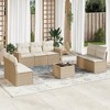 vidaXL Garden Sofa Set Beige PE rattan, powder-coated steel, tempered glass - 2 of 4