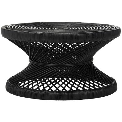 Urban Oasis 32'' Black Rattan Round Coffee Table