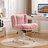 ChicFurnit Task and Office Chairs Faux Alpaca Upholstered Office Chair Swivel Chair Ergonomic Chair for Home Office, Pink, 24.8"*26.4"*37" - 2 of 4