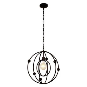 Chloe Lighting Ironclad Farmhouse 1 Light Oil Rubbed Bronze Ceiling Pendant 18" Wide - 1 of 3