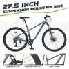 RISOKEYS 27.5 Inch Adult Mountain Bicycle,Wheels Front Suspension Mountain Trail Bike,Steel Frame & 8 Speed Dual Disc Brake for Commuter City, - 2 of 4