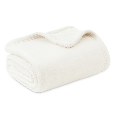 Cozy Comfort by Bedsure | Flannel Blanket Solid 260GSM Soft Fuzzy Plush Bed Blanket