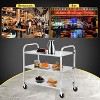3 Tier Stainless Steel Utility Cart, 330 Lbs Kitchen Trolley with Wheels, Catering Storage Cart - 3 of 4