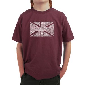 LA Pop Art Boy's Word Art T-shirt - UNION JACK - 1 of 4