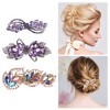 Unique Bargains Women's Hair Barrettes Shining Rhinestone Flower Butterfly Flower Shape Hair Clip Spring Hairpin 3Pcs - 3 of 4