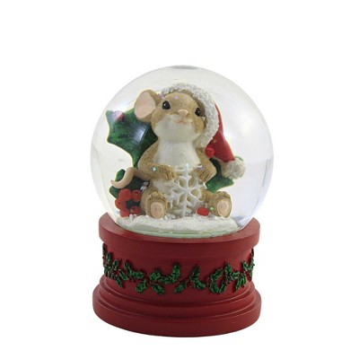 Charming Tails 3.5" Make Your Holidays Sparkle Snow Glove Mouse  -  Water Globes