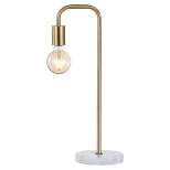 20.5" Metal/Marble Minimalist Glam Pipe Table Lamp (Includes LED Light Bulb) Brass - Jonathan Y