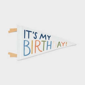 It's My Birthday Kids' Pennant - Pillowfort™: Multicolored Wall Decor for Kids' Birthday Celebration - 1 of 4