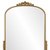 HomeRoots 34" Antiqued Gold Wood Baroque Arch Framed Accent Mirror - 4 of 4