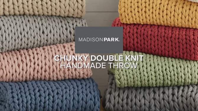 50"x60" Chunky Double Knit Handmade Throw Blanket - Madison Park, 2 of 12, play video