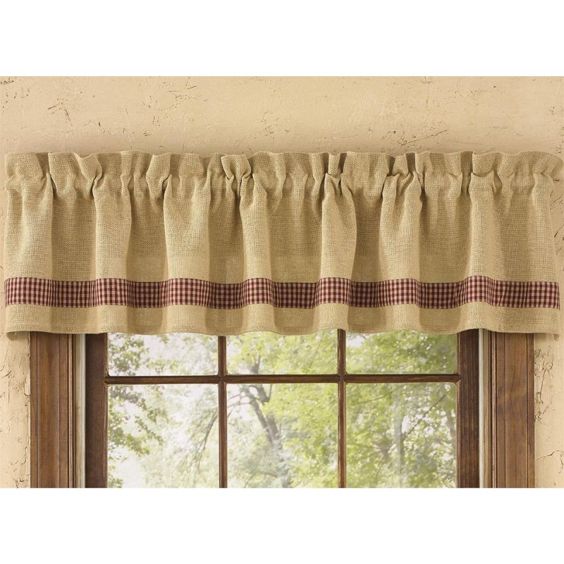 Park Designs Red Burlap & Check Valance, 2 of 6