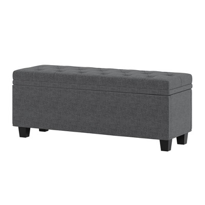 Ottoman Bench with Lift Top, Upholstered Storage Bench with Hinged Lid